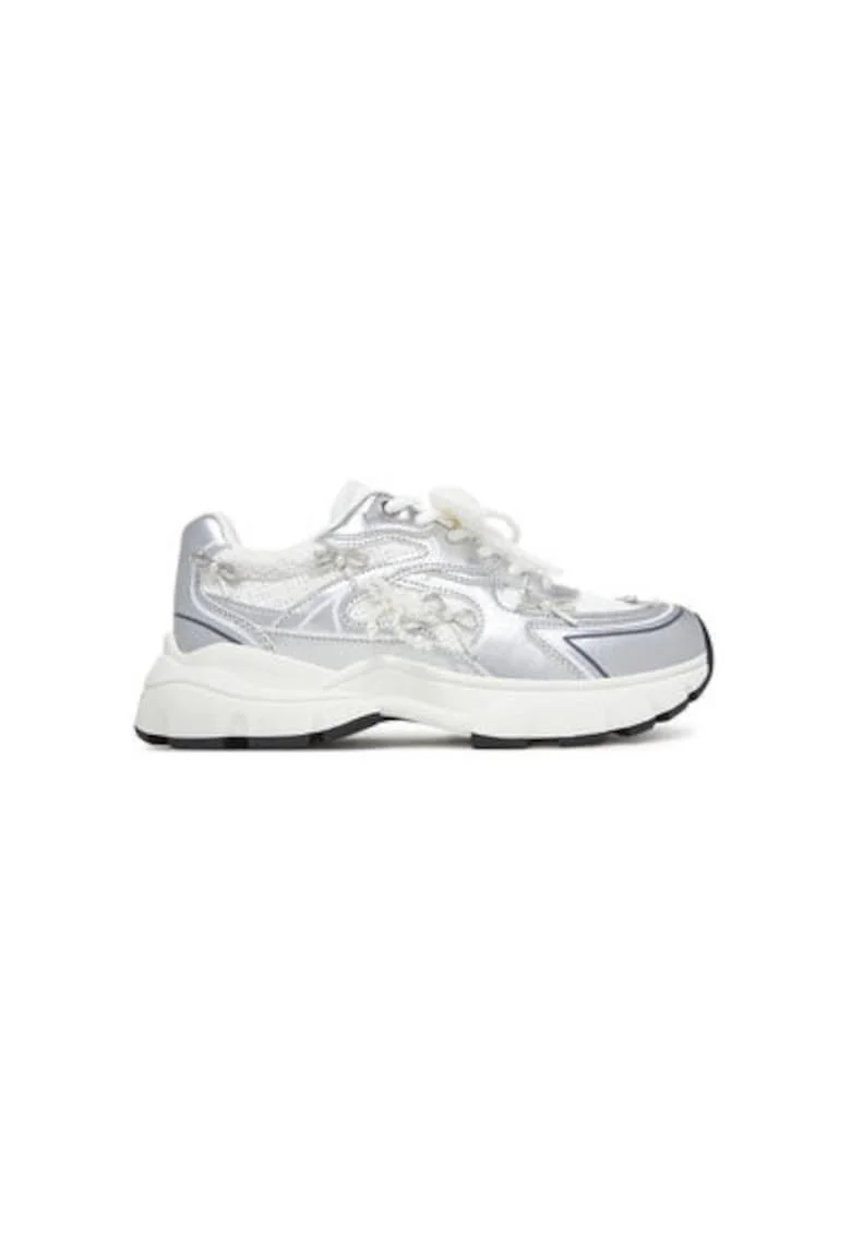 Pantofi sport dama, 13948360,  Piele ecologica, Argintiu