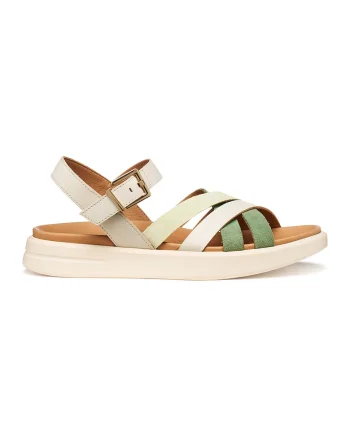 Sandale de piele Xand 2S, Verde sparanghel/Bej deschis