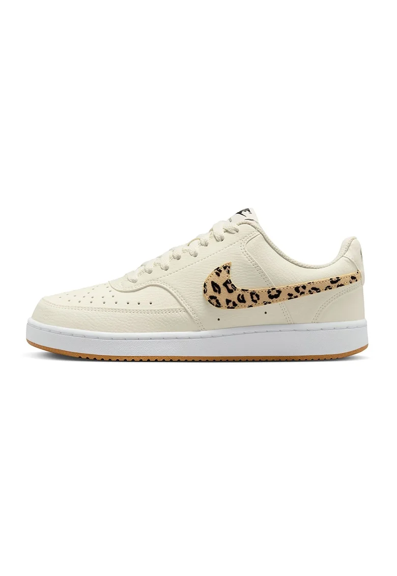 Pantofi sport cu logo cu animal print Court Vision, Bej/Crem