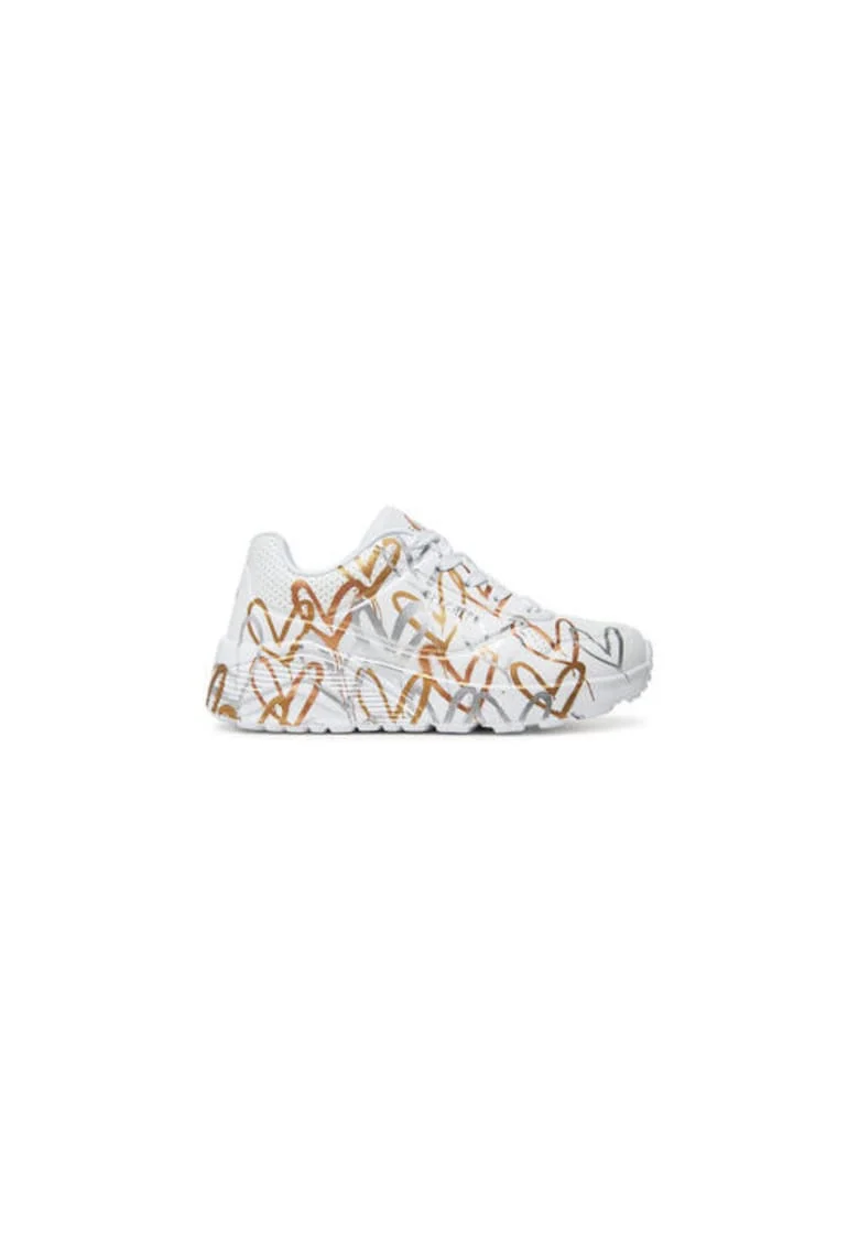 Adidasi fete  314067L, Piele ecologica, Alb