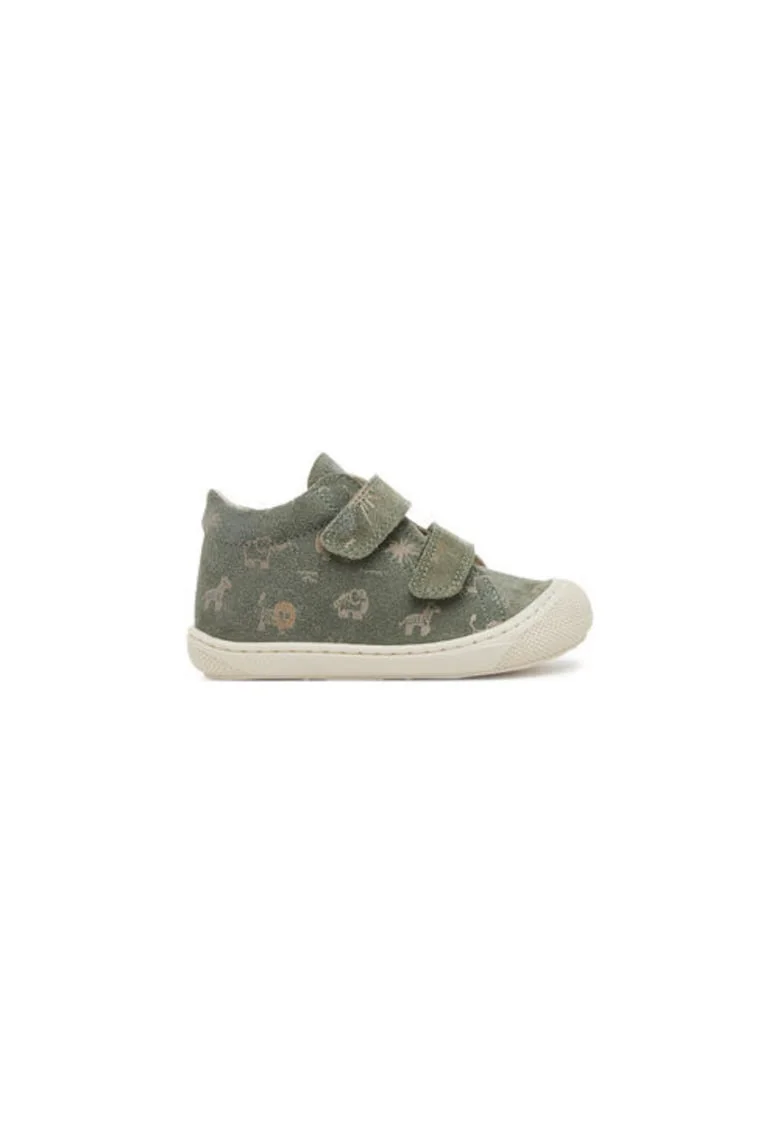 Pantofi sport pentru baieti  NATURINO COCOON VL, Piele naturala, Kaki