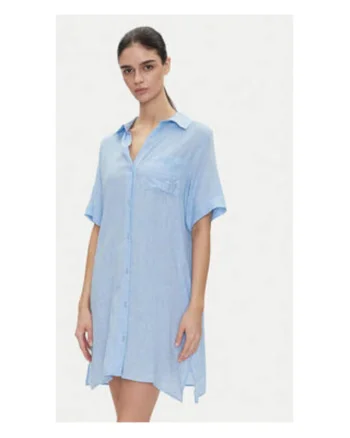 Camasa dama,  model YI30054 422 CHAMBRAY, albastru deschis, 55% viscoza, 45% in