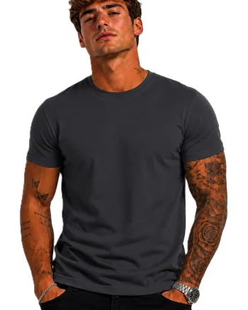 Tricou cu decolteu la baza gatului din amestec de bumbac