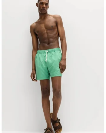 Pantaloni scurti de baie din material cu uscare rapida, Verde menta