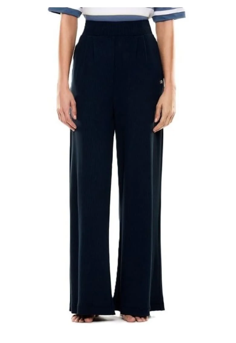 Pantaloni dama TRAIN COSTA SMERALDA W RIBBED PANTS,  Viscoza, Albastru, Albastru