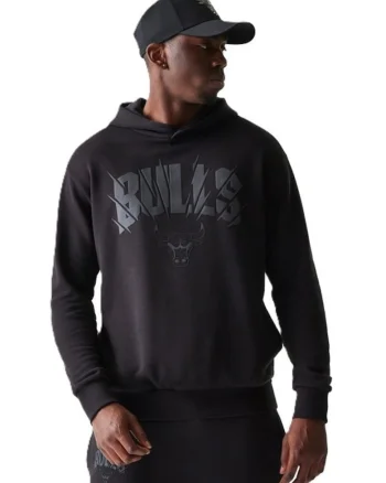 Hanorac barbati NBA CORE PLUS OS HOODIE,  Bumbac, Negru, Negru