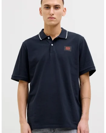Tricou polo de bumbac cu logo, Albastru ultramarin