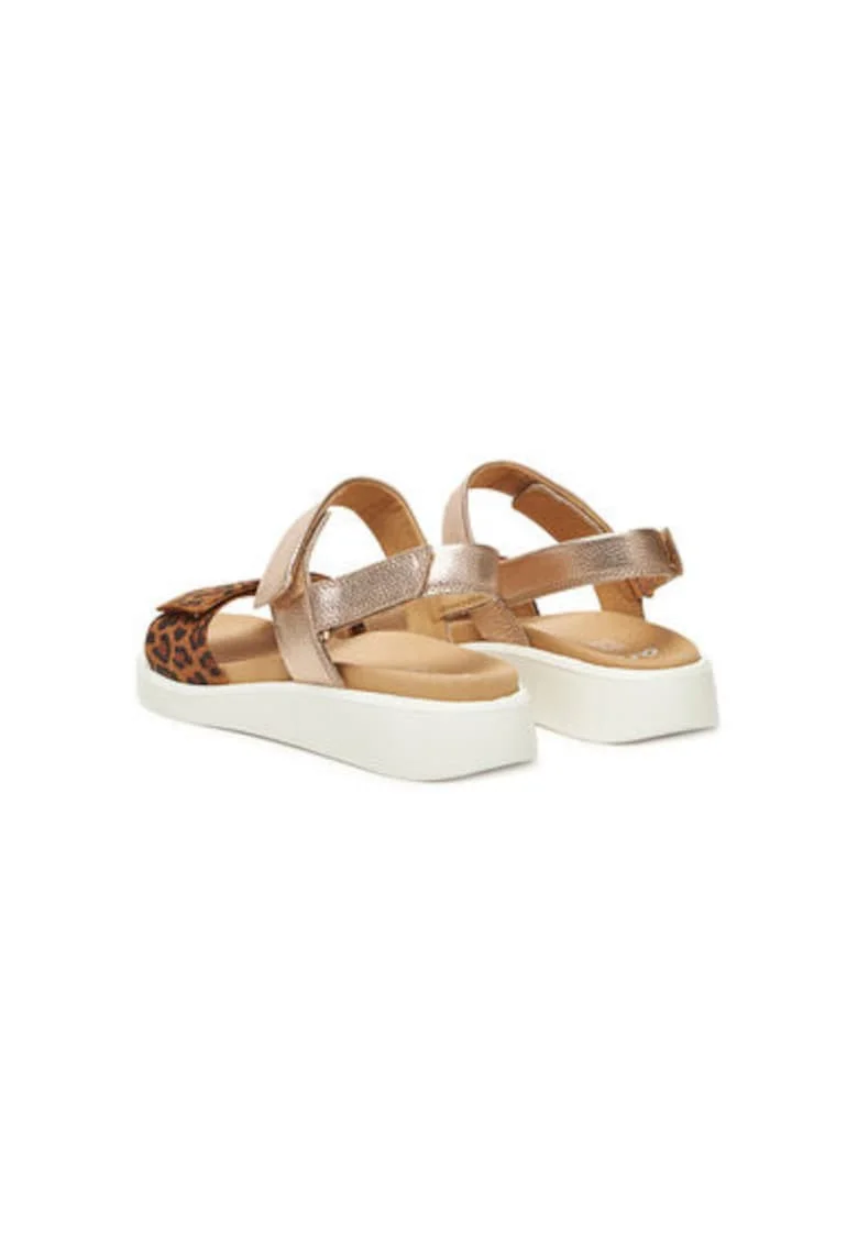Sandale dama, 12-21401-07,  Piele naturala, 41 EU, Maro/Auriu, Auriu/Maro