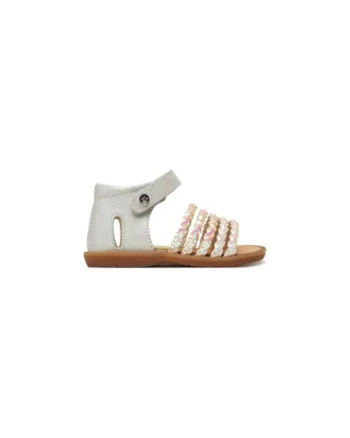 Sandale fete,  RUBINO, Naturino, Piele naturala, Alb, Alb