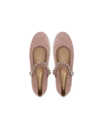 Balerini  V250537, Piele naturala, Roz, Roz
