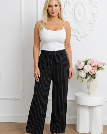 Pantaloni dama lungi wide leg ne...