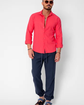 Pantaloni lungi din IN cu elastic si snur Navy