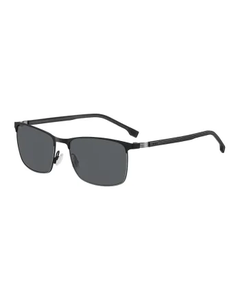 Ochelari de soare wayfarer cu detaliu cu logo discret, Negru/Argintiu