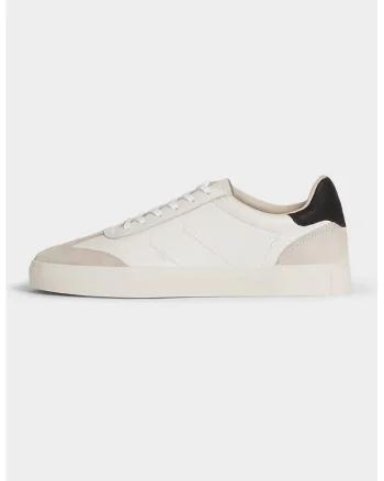 Pantofi sport din piele si piele intoarsa, Alb