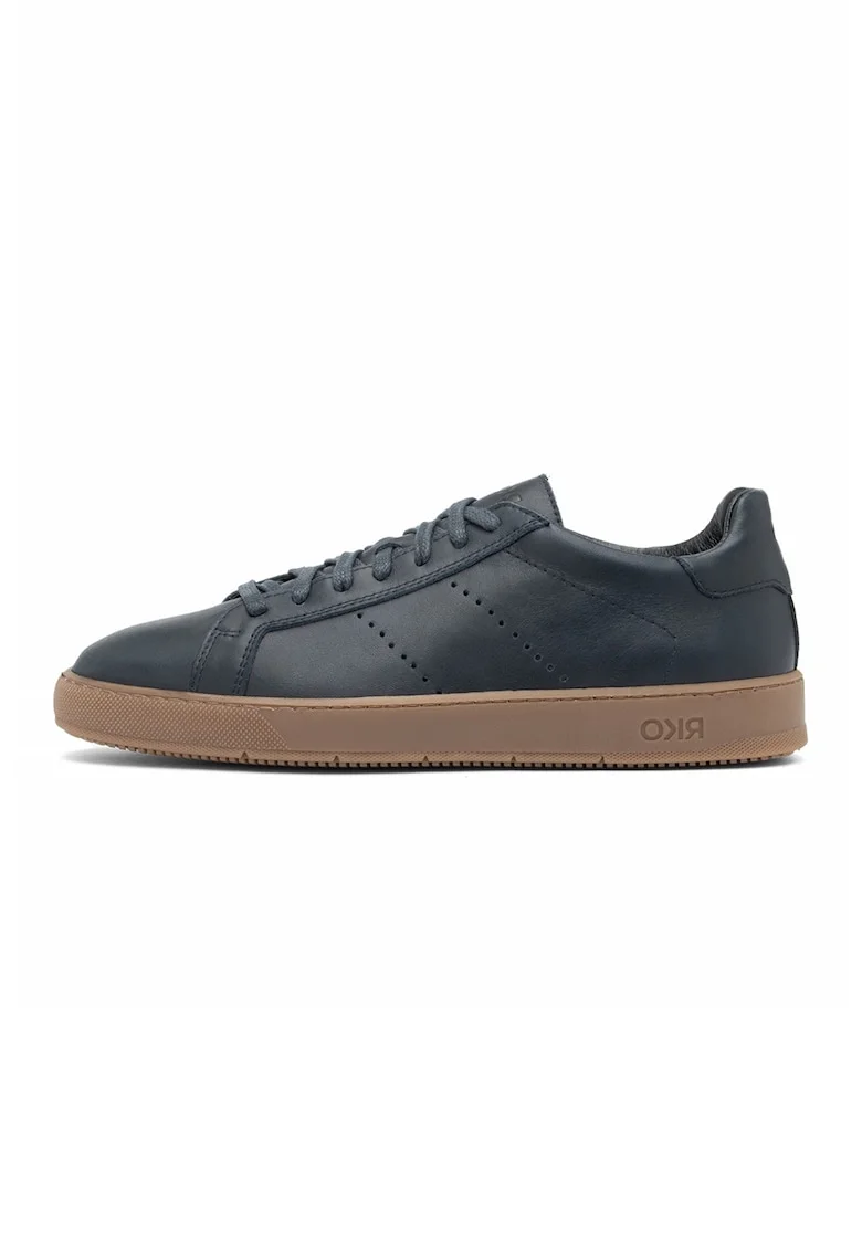Pantofi sport din piele cu detalii perforate Clement, Albastru ultramarin