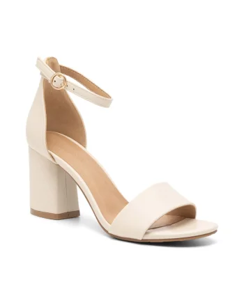 Sandale dama,  482123, Piele ecologica, Ecru