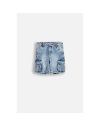 Pantaloni scurti copii,  albastru, bumbac