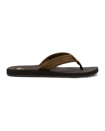 Papuci flip-flop de piele intoarsa Carver, Maro
