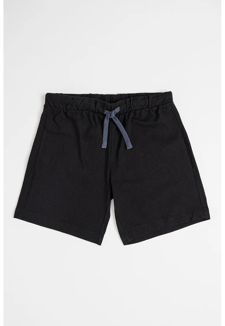 Pantaloni scurti cu snur si buzunar pe partea din spate, Negru