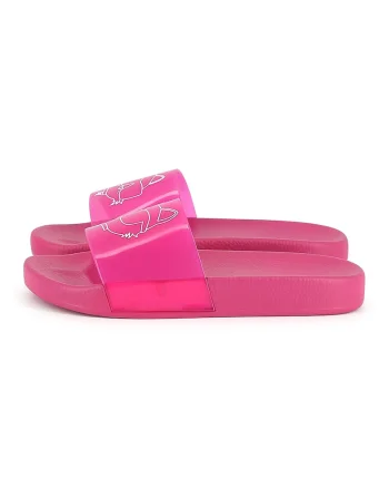 Papuci cu logo, Roz pastel