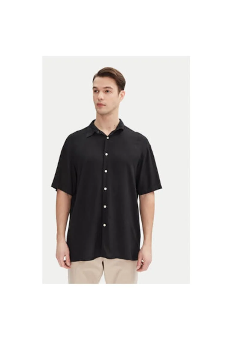 Camasa barbati Jack Jones, 12271078, Viscoza, Negru, Negru