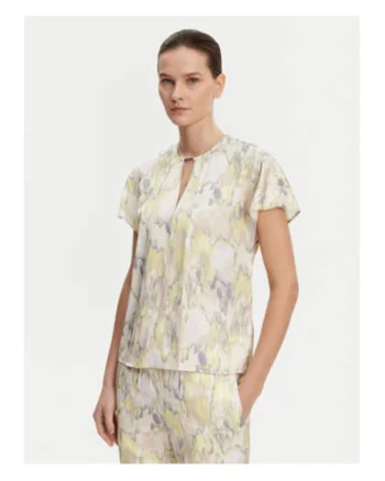 Bluza cu maneca scurta si decolteu in v,