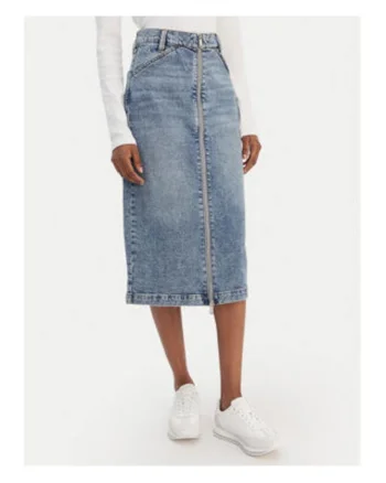 Fusta midi din denim,
