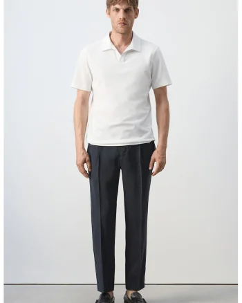 Tricou polo din amestec de bumbac, Alb