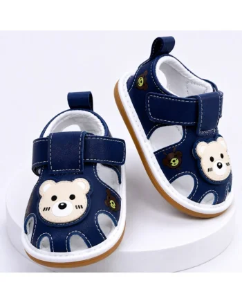 Sandalute bleumarine cu piuitoare - Happy Cute Bear, Bleumarin