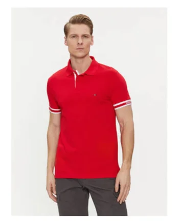 Tricou polo slim fit din amestec de bumbac organic