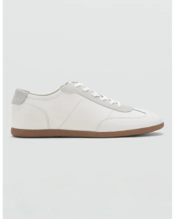 Pantofi sport low-cut de piele, Alb