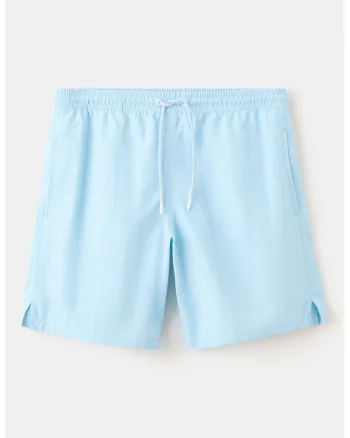 Pantaloni scurti de baie cu talie ajustabila, Albastru deschis