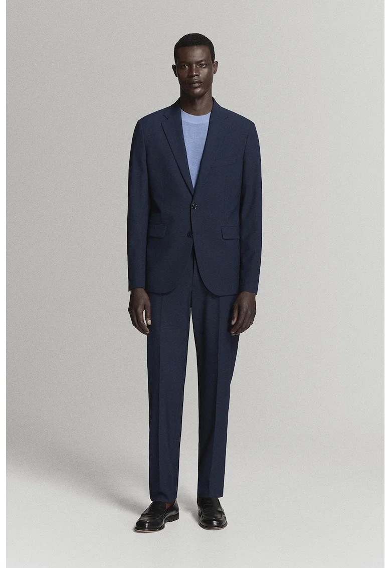 Pantaloni slim fit cu pensa Milan, Bleumarin