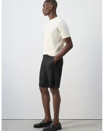 Bermude chino de in, Alb/Negru
