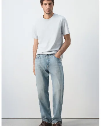 Tricou slim-fit cu model uni, Albastru deschis