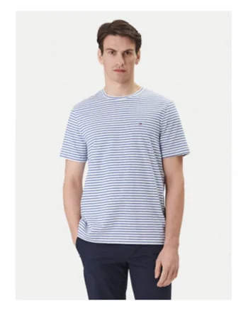 Tricou cu dungi si decolteu la baza gatului