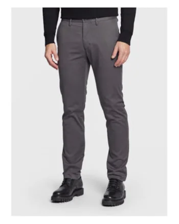 Pantaloni chino uni cu talie medie