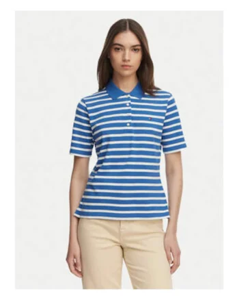 Tricou polo din bumbac si elastan cu maneci scurte