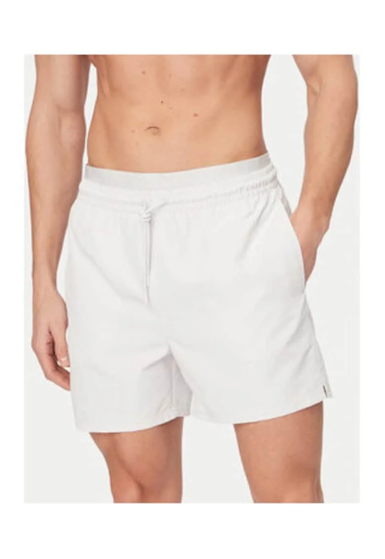 Pantaloni scurti de baie cu buzunare laterale si snur in talie