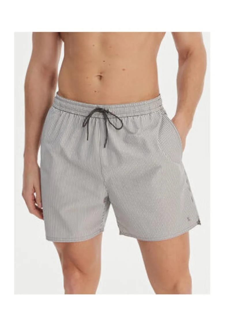 Pantaloni scurti de baie cu talie elastica, snur si buzunare