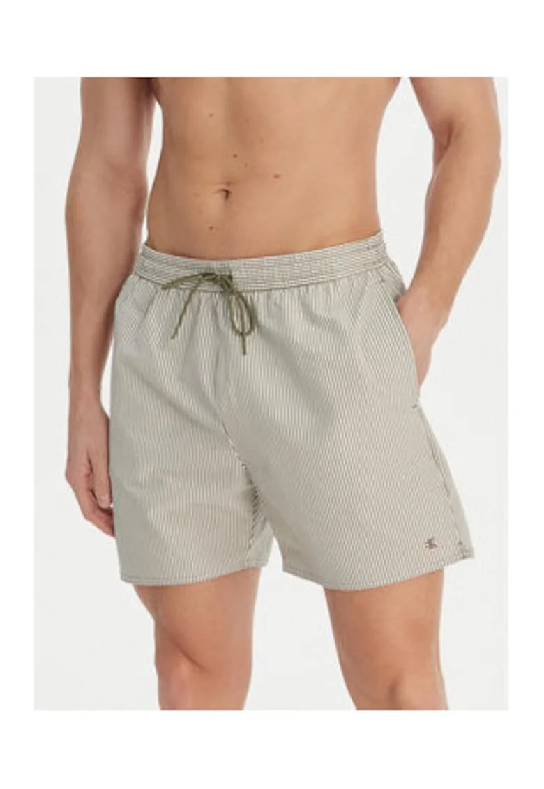 Pantaloni scurti de baie cu snur, talie elastica si un buzunar pe partea din spate