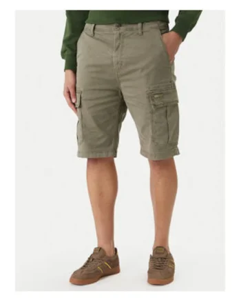 Pantaloni cargo din amestec de bumbac cu buzunare