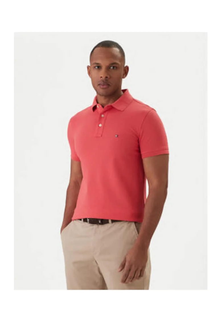 Tricou polo slim fit din bumbac organic
