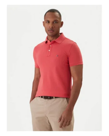 Tricou polo slim fit din bumbac organic