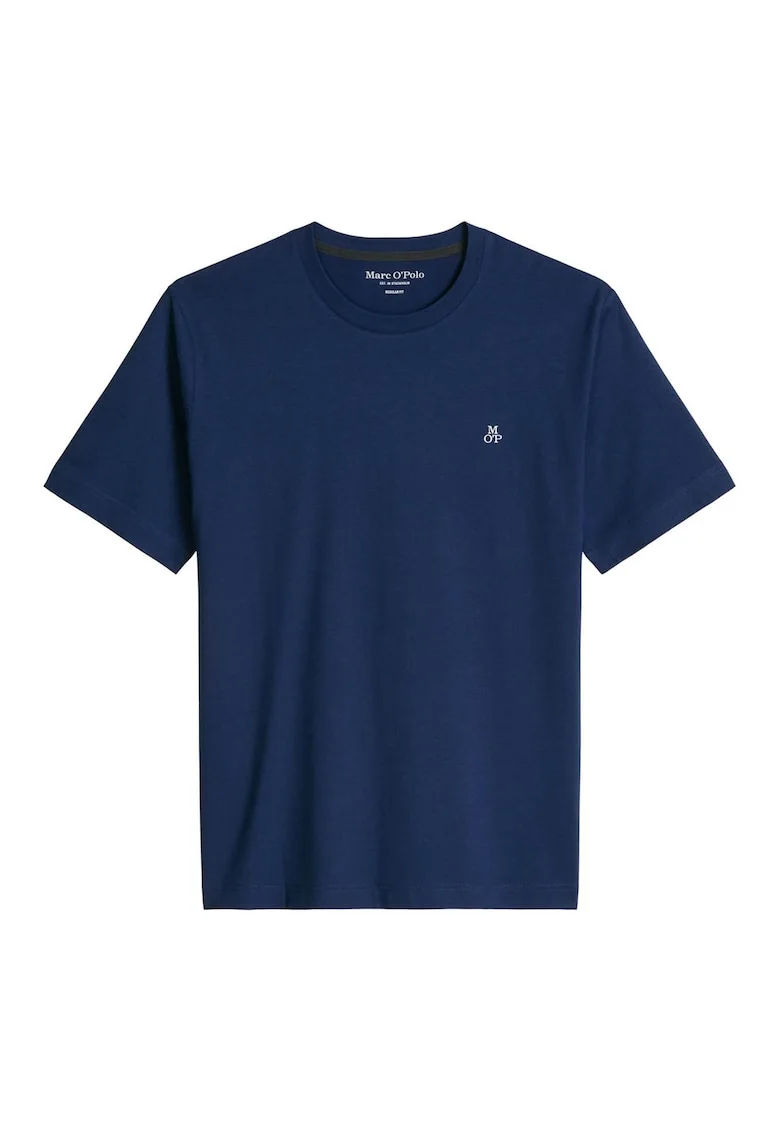 Tricou de bumbac cu decolteu la baza gatului, Gri