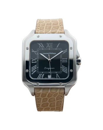 Ceas barbatesc  Black Orlov Desert Pearl, cadran negru, curea piele de crocodil, mecanism quartz, inox