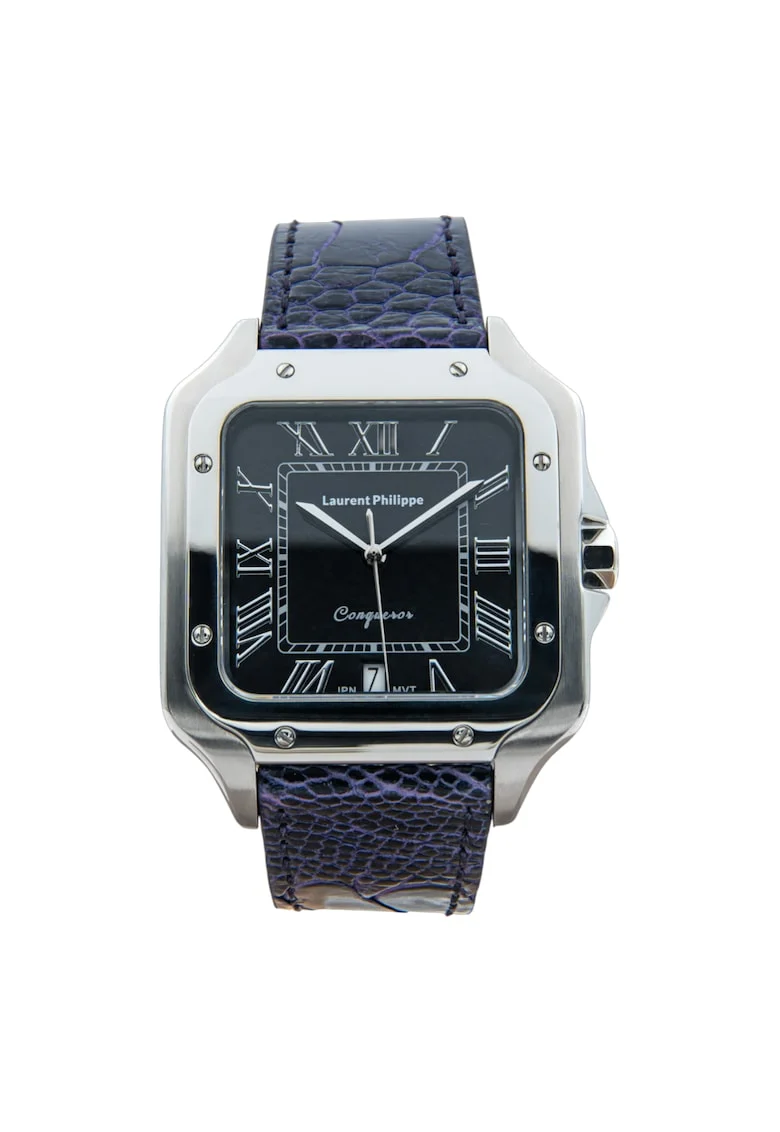 Ceas barbatesc  Black Orlov Mystic Pearl, cadran negru, curea piele de strut, mecanism quartz, inox