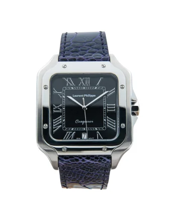 Ceas barbatesc  Black Orlov Mystic Pearl, cadran negru, curea piele de strut, mecanism quartz, inox