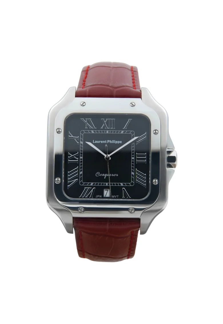 Ceas barbatesc  Black Orlov Rouge Sauvage, cadran negru, curea piele, mecanism quartz, inox