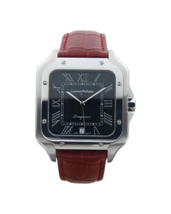 Ceas barbatesc  Black Orlov Rouge Sauvage, cadran negru, curea piele, mecanism quartz, inox